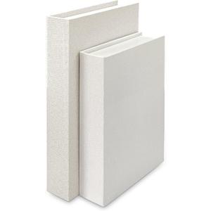 2Pcs Faux Books for Decorative - White Linen Fake Boxes, Blank Stacked Decor for DIY Crafts, Hotel Entryway, Bookshelf, Coffee Table (S&L)