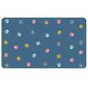 2 x Cat Food Mat Absorbent Dog Mat for Food and Water Non Slip Quick Dry Dog Bowl Mats for Floors 19" X 12" Paw Dark Gray
