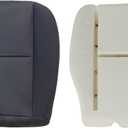 NLQR Front Driver Bottom Replacement Seat Cover & Foam Cushion Compatible with Chevy Silverado Tahoe Suburban Avalanche GMC Yukon Sierra 1500 2500HD 3500HD 2007 2008 2009 2010 2011 2012 2013 2014 (Black)