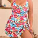 Eomenie Plus Size Swimdress for Women One Piece Swimsuit Tummy Control Swim Dresses Skirt Bathing Suit (XL)