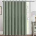 H.VERSAILTEX Blackout Patio Curtains 100 x 84 Inches for Sliding Door Extral Wide Blackout Curtain Panels Thermal Insulated Room Divider - Grommet Top, 7' Tall by 8.5' Wide - Cyan
