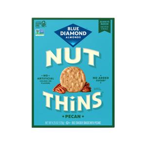 Blue Diamond Almonds, Pecan Thins Gluten Free Cracker Crisps perfect for Snacking, 4.25 oz, Best By 02/13/26