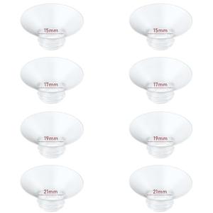 Flange Insert 15/17/19/21mm 8pcs Compatible with Momcozy Air 1/W1/M5/M9/M6/S12 Pro/V1 Pro/V2 Pro,for Spectra/Medela/MomMed/eufy/Lansinoh/Elvie Breast Pump, Fit for 24mm Flange/Shield of Most Pumps