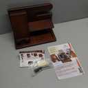 TESLYAR Wood Phone Docking Station for Men - Desktop or Nightstand Organizer - Birthday Gifts for Men, Dad - Anniversary Idea from Wife - Key Holder, Stand Wallet, Watch & Essentials (Bourbon Brown)