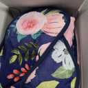 Infant Car Seat Insert, 2 in 1 Baby Head and Body Support for Car Seat, Soft Plush Newborn Carseat Cushion for Stroller Bouncer, Blue Floral