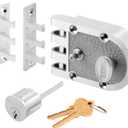 Segal SE 14328 Single Cylinder Deadbolt Chrome Slam Lock with Flat and Angle Strike (Single Pack)