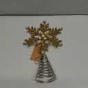 Creative Co-Op Metal and Glass Beaded Snowflake Tree Topper, Gold Finish