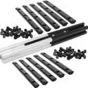 10Pcs 2020 Aluminum Extrusion T Slot Corner Bracket Extruded Hardware Straight Line Connector with Screw for 20 Series Black 20/20 80 20 2040 T V Slot Aluminum Profile Length Fasteners