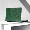 KEROM Compatible with Crocodile MacBook Air 15 Inch Case 2025 2024 2023 M4 M3 M2 A3241 A3114 A2941, Textured Elegant Luxury Aligator Skin Snakeskin PU Leather Hardshell & Keyboard Cover, Emerald Green
