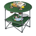Portable Lightweight Folding Camping Table - Collapsible Foldable Picnic Camp Table with Cooler 4 Enlarged Upgraded Cup Holders and Carry Bag for Tailgating Beach BBQ RV Hiking Party Travel