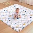 Lilyvibebearhappy Premium Foam Baby Play Mat 50" X 50", Thicken One-Piece Crawling Mat, Non-Slip Cushioned Activity PlayMats for Infants, Babies, Toddlers, Play & Tummy Time