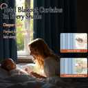 Baby Blue Linen Blackout Curtains for Nursery 63 Inch Length 2 Panels Set, Thermal Insulated Boho Total Black Out Noise Reducing Bonzer Grommets Window Curtains for Kids Bedroom, Each 60 Inch Wide