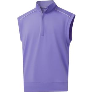 Rouen Mens Vests Outerwear Lightweight Moisture Wicking Midlayer Sleeveless Sports Golf Quarter Zip Pullover Mens Vest (XX-Large, Lavender)