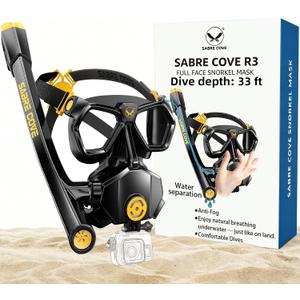 Full Face Snorkel Mask for Adults Teen, Snorkel Mask with Ear Equalization, Quick Release Anti-Leak and Anti-Fog with Mesh Bag for Snorkels, Lightweight Snorkeling Gear with Detachable Camera Mount