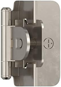 Amerock BPR8704G9 | Cabinet Hinge | 1/2 in (13 mm) Overlay Double Demountable | Sterling Nickel | Kitchen Cabinet Door Hinge, Functional Hardware