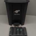 Dog Poop Trash Can Outside, 20L/5Gallon Pedal and Removable Inner Waste Bin, Outdoor Dog Poop Trash Can with 100 Bags, Pet Waste Container for Garden, Black