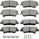 D1912 D1812 Front Rear Ceramic Brake Pads With Clips Fit For 2017-2020 Hyundai Elantra, For 2017-2020 Hyundai Ioniq, For 2017-2022 Kia Niro