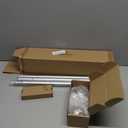 Curtain Rod 32 to 58 Inches (2.6-4.8ft), USFOOK 7/8 inch Telescoping Splicing Curtain rods for Windows 20 to 54 inches, Silver Decorative Drapery Rods for Home with Translucent Finials