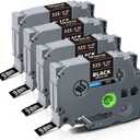 Unismar TZe-325 Compatible for Brother Ptouch 9mm 0.35 Laminated White on Black Label Tape TZ325 TZ Tape Work for Label Maker PTD220 PTD200 PTD210 PTD400 PTH100 PTH110 PT1280, 3/8'' x 26.2', 4-Pack