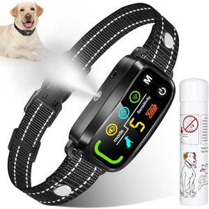 Citronella Bark Collar [1* Spray Refill] Anti Barking Training Collar, Citronella Dog with 5 Adjustable Sensitivity Beep/Vibration/Spray for L/M/S Dog Training