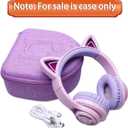 L LTGEM Kids Headphones Case Compatible with iClever BTH13 / HS01 / HS20 and Riwbox CT-7 / CT-7S / CF9 and ONITOO B90 Cat Ear Kids Headphones, Blue (Case Only)