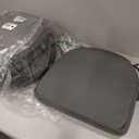 Outdoor Chair Cushions Set of 4: Waterproof & Fade Resistant Patio Furniture Cushions - 17 x 16 x 2 Inch Non Slip Round Corner Seat Cushion Pads with Removable Cover for Garden Yard Lawn, Dark Grey