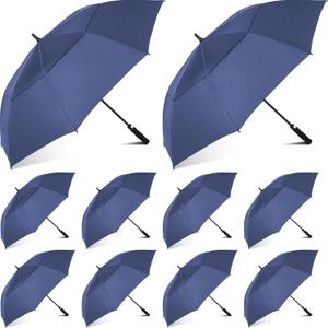 Jexine Large Automatic Open Golf Umbrella 62 Inch Double Canopy Rain Umbrella Windproof Waterproof Heavy Duty for Men Women Family Travel Sports