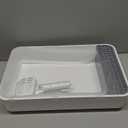 Lawei Open Top Cat Litter Box with High Side, AntiSplashing Cats Litter Pan with with Litter Sifting Scoop, SemiClosed Detachable Cat Cleaning Basin Kitten Toilet for Small Animal/Rabbit