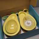 Cat Food and Water Bowl  Avocado Cat Bowl with Water Dispenser Pet Bowl& Small Dogs, Non-Spill, Anti-Choke, Eco-Friendly Dog Feeding Bowl Water Fountain 3-in-1 (Green&Yellow)