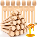 25Pcs Honey Dipper Sticks, Wooden Honey Dipper, 3 Inch Mini Honeycomb Stick, Honey Stirrer Stick for Jar Dispense Drizzle and Wedding Party Present