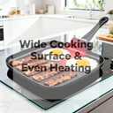 Nonstick Square Griddle Pan for Pancakes Eggs Bacon, 10 inch Family Breakfast Griddle. Aluminum Flat Top Griddle Pan for Gas Electric Stove, Even Heat Distribution Warp-Proof Easy Clean