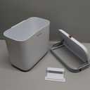 Compost Bin Kitchen for Countertop or Under Sink, 2.6 Gallon Hanging Small Trash Can with Lid, Garbage Can for Cabinet Door, Indoor/outdoor Food Waste Bin for Kitchen, Bathroom, RV, Office, White