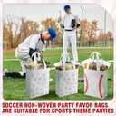 Sweetude 24 Pcs Baseball Gifts Bags Reusable Non-woven Sport Party Favor Bags with Handles 7.9 x 9.8 x 2.7 Inches Ball Themed Snack Goodies Treat Packing for Team Sport Game Birthday Party Supplies