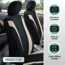 FH Group Cosmopolitan Universal Car Seat Covers Front Cloth Seat Cover Set, Washable, Airbag Compatible, Interior Upgrade for SUV, Truck, Sedan, Van Beige