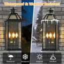DASTOR Outdoor Wall Lantern 3-Light, 21" Large Front Porch Light, Modern Exterior Lighting Fixtures with Glass, Waterproof Outside Wall Lights for House Porch Garage