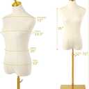 Female Mannequin, Hanging Pants & Skirts Dress Mannequin with Stand, Height Adjustable Torso for Clothing Dress Jewelry Display, Sewing, Beige, No Hands, Height adjustment from approximately 52 to 75