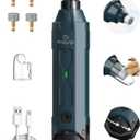 6-Speed Dog Nail Grinder& 4 Extra Grinding Heads Super Quiet (45 db)Pet Nail grinder with 2 LED Lights 12000RPM & 3 Grinding Ports with Dust Cap Dog Nail Trimmer for Large Medium Small Dogs