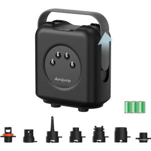 Paddle Board Pump Electric Portable, Rechargeable 20 PSI High Pressure SUP Pump, Dual-Stage Inflation, Auto-Off & 12V DC, for Paddle Board, Kayaks, Mattress, Kite Wings, Tents (Black)