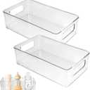 Baby Bottle Organizer Plastic Storage Center for Baby Bottles and Food Jars Baby Bottle Organizer for Cabinet, Perfect Organizer for Kitchen Cabinet, Pantry, Refrigerator, and Countertop2 pcs