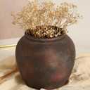 Farmhouse Vase for Home Decor, Vintage Rustic Terracotta Flower Vase Suitable for Home Decor, Living Room, Shelf, Dining Table. ZSHLXM (7*6.5IN, Retro-1)