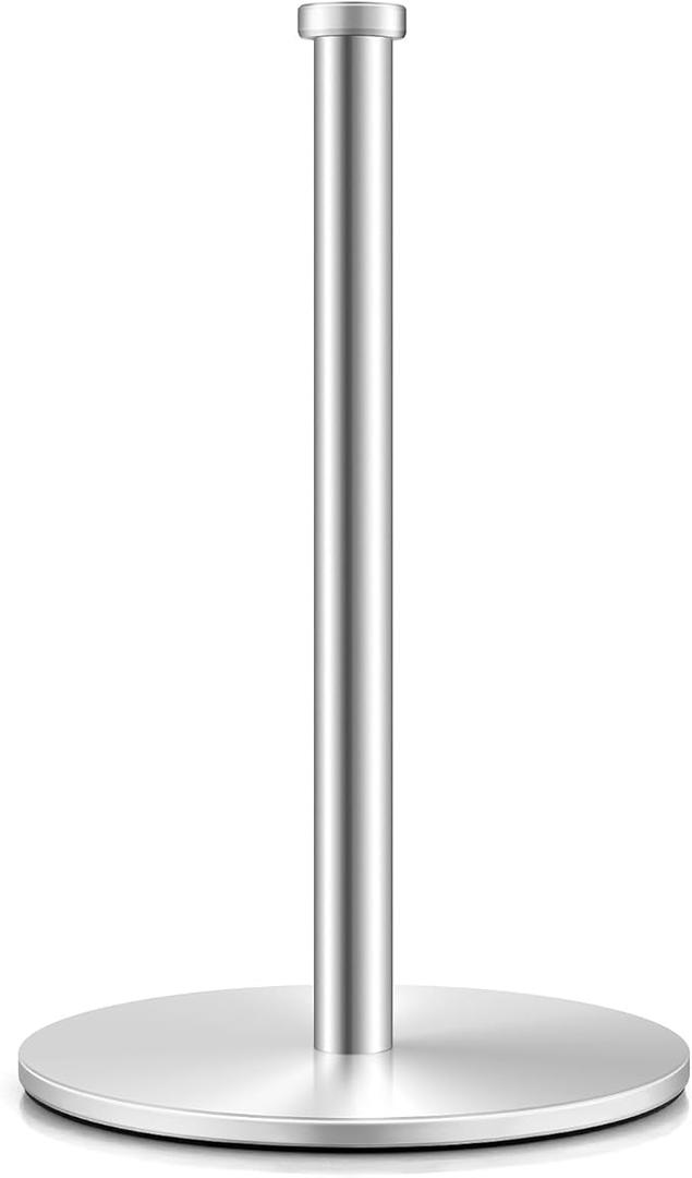Stainless Steel Paper Towel Holder, Kitchen Towel Holder, Paper Towel Holder Brushed Nickel, Steady Paper Towel Holder Countertop with Solid Weighted Stainless Steel Base, Paper Towel Roll Holder