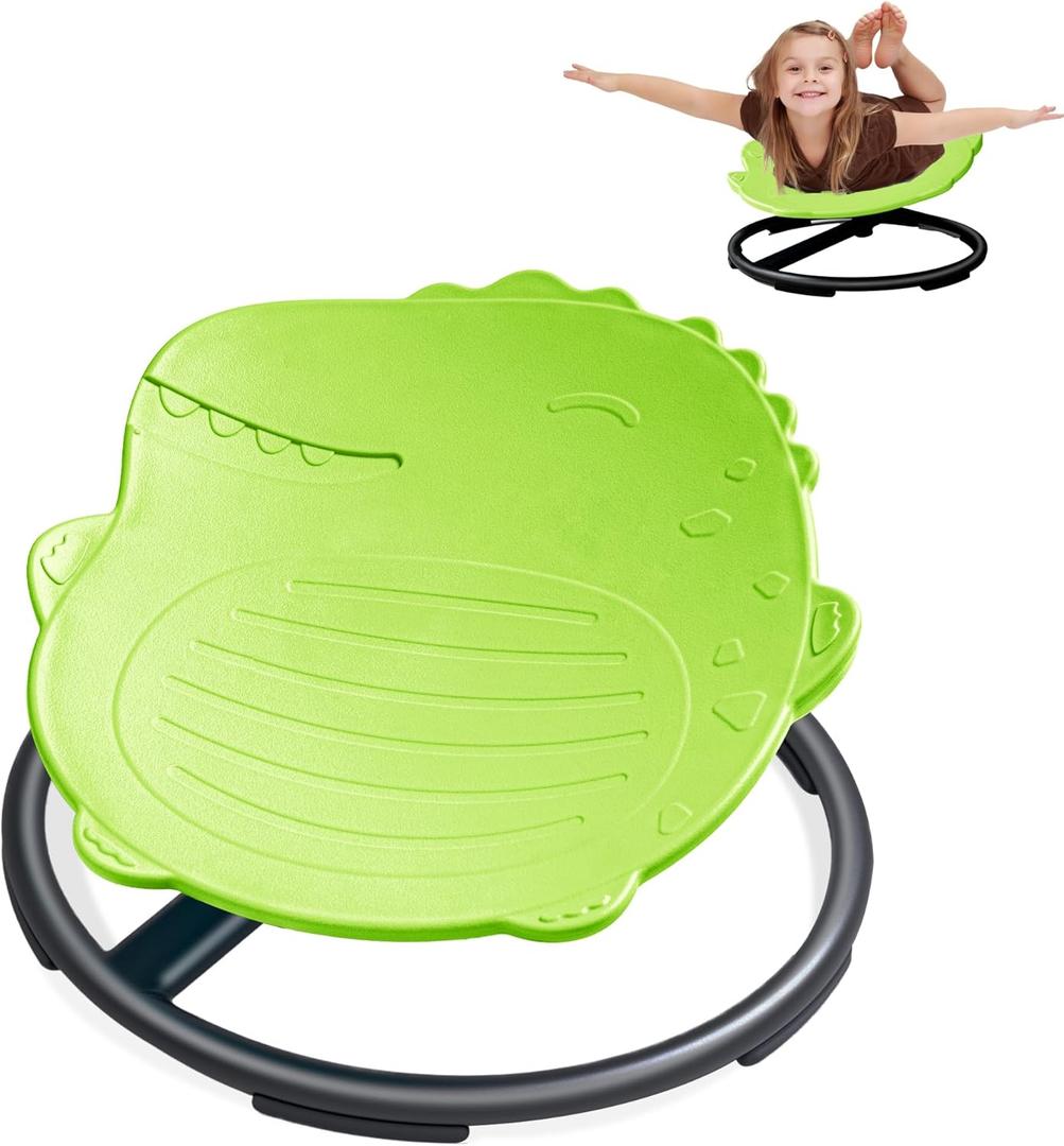Dinosaur Spinning Chair for Autistic Kids  Autism Sensory Products, Sensory Spinning Chair, Sit and Spin Toys for Toddlers Balance & Coordination, ADHD Sensory Integration Seat (Green)