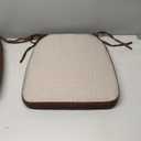 D-Shaped Chair Cushions, 2" Thick Dining Chair Pads with Ties and Removable, Machine-Washable Cover, 17" x 16", Set of 2, Brown