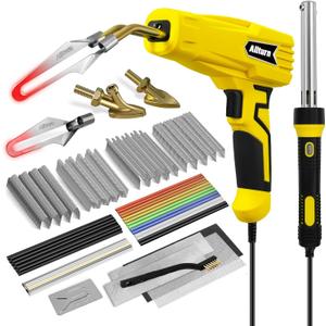 Allturn Plastic Welder,Plastic Welding Kit 3 in 1,Plastic Repair Welder Kit,1000pcs Plastic Welding Staples,Plastic Welding Rods Kit,Repair for Most Thermoset Plastics,Yellow