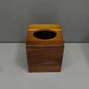 YANGQIHOME Tissue Box Cover Square, Acacia Wood Tissue Holder for Bathroom, Living Room, Dining Table, Decorative Cube Facial Tissue Box Cover, 5.3 x 5.3 x 6.1 inches