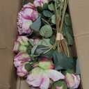 Purple Peonies Artificial Flowers 21pcs Fake Silk Peonies with Eucalyptus & Stems - Faux Flowers Centerpieces for Table Vase Home Bouquet Cemetery Grave Headstone Floral Arranging Crafting Decorations