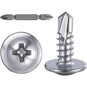 Wensilon（300pcs）#8×1/2”for Sheet Metal Self-Tapping Screws 410 Stainless Steel Truss Head High-Strength Quick Tapping Screws