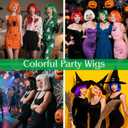 PLULON Green Bob Wig with Heart Sunglasses and Hair Cap, Colorful Short Bob Wigs Synthetic Party Wigs Funny Cosplay Hairpieces for Women Men Neon Bachelorette Halloween Costume Party Decorations
