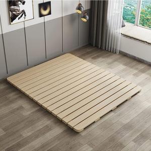 Foldable Breathable Wooden Bed Plate, Guest Tatami Mat, Wood Roll-Type Slatted Bed Japanese Floor Futon Mattress, Floor Sleep Bedding (Queen)