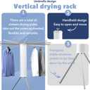 Heavy-Duty Aluminum Tripod Clothes Drying Rack, Reinforced Stable Design, 16 Rods, Large Capacity, Rustproof Weather-Resistant Umbrella Dryer, Foldable for Indoor Outdoor Use